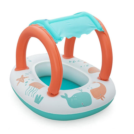 Bestway Παιδικό Φουσκωτό Βαρκάκι Comfort Plush με UV Σκίαστρο 84x67cm 3+ Ετών