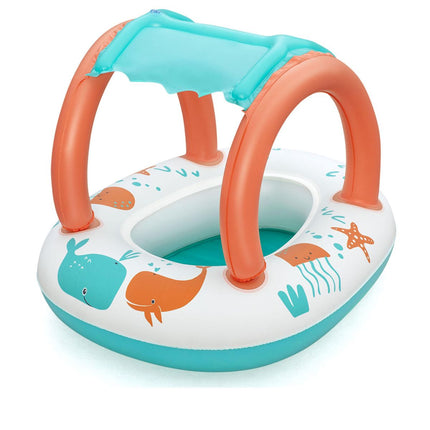 Bestway Παιδικό Φουσκωτό Βαρκάκι Comfort Plush με UV Σκίαστρο 84x67cm 3+ Ετών