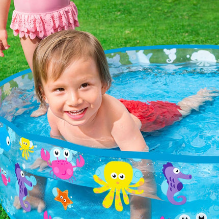 BESTWAY Παιδική Πισίνα Fill ‘N Fun Sparking Sea με Σταθερά Τοιχώματα και Σχέδιο Ωκεανού 55028_26 2+ Ετών