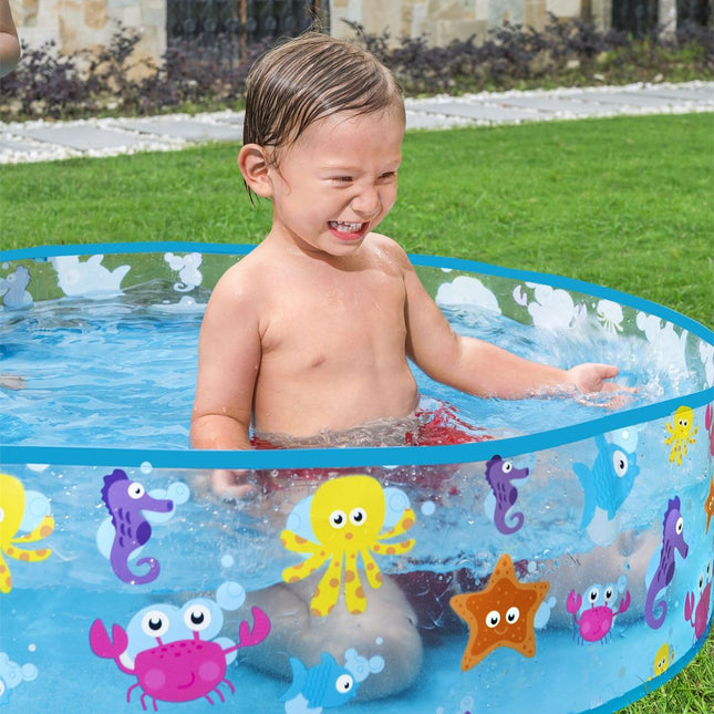 BESTWAY Παιδική Πισίνα Fill ‘N Fun Sparking Sea με Σταθερά Τοιχώματα και Σχέδιο Ωκεανού 55028_26 2+ Ετών