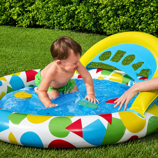 Bestway Lil’ Splash & Learn Παιδική Φουσκωτή Πισίνα Δραστηριοτήτων 120x117x46cm με Παιχνίδι Σχημάτων 52378 8+ Μηνών