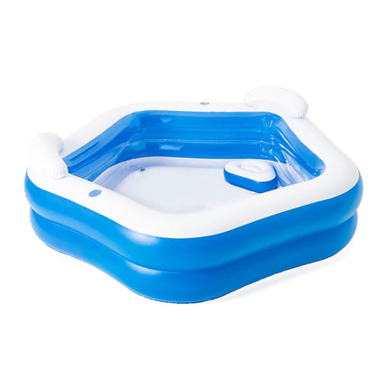 Bestway Family Fun Φουσκωτή Οικογενειακή Πισίνα 213x206x69cm με Καθίσματα 54153 6+ Ετών