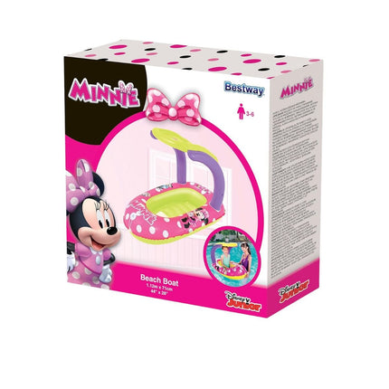 Bestway Disney Minnie Mouse Φουσκωτή Βάρκα με Σκίαστρο 112x71cm 91059 3+ Ετών