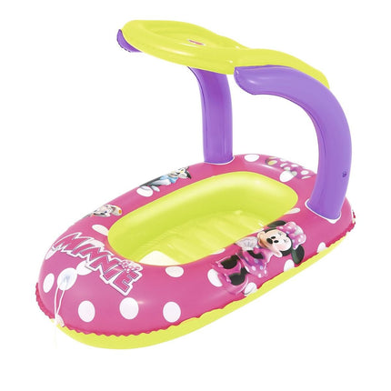 Bestway Disney Minnie Mouse Φουσκωτή Βάρκα με Σκίαστρο 112x71cm 91059 3+ Ετών