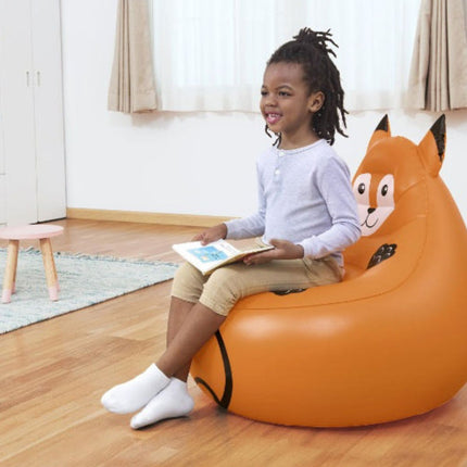 BESTWAY Cozy Critters Φουσκωτή Παιδική Πολυθρόνα Αλεπού 72x72x64 cm 3+ Ετών Πορτοκαλί