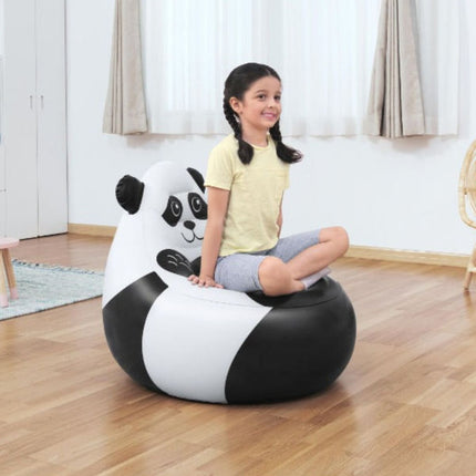 BESTWAY Cozy Critters Φουσκωτή Παιδική Πολυθρόνα Panda 72x72x64 cm 3+ Ετών Καφέ