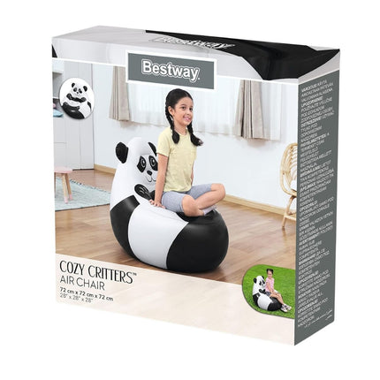 BESTWAY Cozy Critters Φουσκωτή Παιδική Πολυθρόνα Panda 72x72x64 cm 3+ Ετών Καφέ