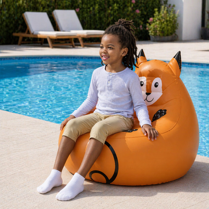 BESTWAY Cozy Critters Φουσκωτή Παιδική Πολυθρόνα Αλεπού 72x72x64 cm 3+ Ετών Πορτοκαλί