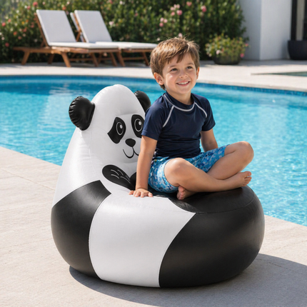 BESTWAY Cozy Critters Φουσκωτή Παιδική Πολυθρόνα Panda 72x72x64 cm 3+ Ετών Καφέ