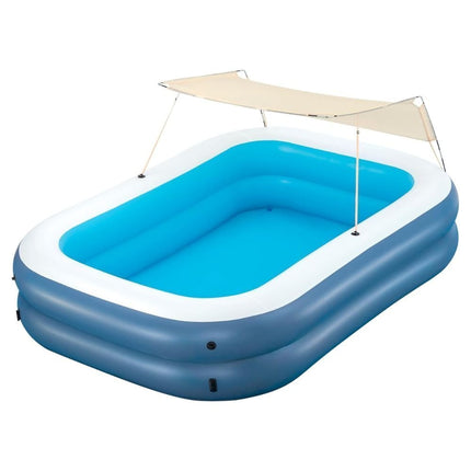 BESTWAY Οικογενειακή Πισίνα 254x178x140cm με Αποσπώμενο Σκίαστρο για Άνεση, Δροσιά & Προστασία στον Ήλιο