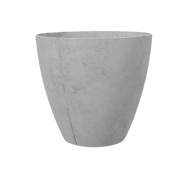 KETER Beton Round XL Στρογγυλή Γλάστρα 53x50cm με Εφέ Φυσικού Σκυροδέματος Ανοιχτό Γκρι