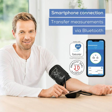 Beurer Πιεσόμετρο Μπράτσου με Bluetooth, Ανίχνευση Αρρυθμίας και Περιχειρίδα 22–44 cm BM54