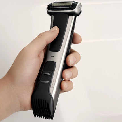 PHILIPS Bodygroom Series 7000 Επαναφορτιζόμενη Ξυριστική Μηχανή Σώματος με Διπλή Κεφαλή, 4D Τεχνολογία, Υποαλλεργικό Πλέγμα, Ρυθμιζόμενη Χτένα, Αδιάβροχη & έως 80 Λεπτά Λειτουργίας BG7025/15