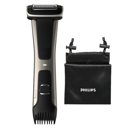 PHILIPS Bodygroom Series 7000 Επαναφορτιζόμενη Ξυριστική Μηχανή Σώματος με Διπλή Κεφαλή, 4D Τεχνολογία, Υποαλλεργικό Πλέγμα, Ρυθμιζόμενη Χτένα, Αδιάβροχη & έως 80 Λεπτά Λειτουργίας BG7025/15