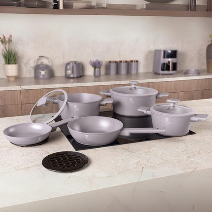 Berlinger Haus BH-8110 Σετ Μαγειρικών Σκευών 10 Tεμαχίων με Mαρμάρινη Eπίστρωση – Συλλογή Aspen