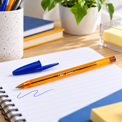 BIC Cristal Fine Στυλό Διαρκείας Λεπτής Γραφής 0.8mm 4 Τεμάχια B-516338 Μπλε
