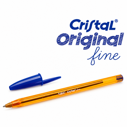 BIC Cristal Fine Στυλό Διαρκείας Λεπτής Γραφής 0.8mm 4 Τεμάχια B-516338 Μπλε