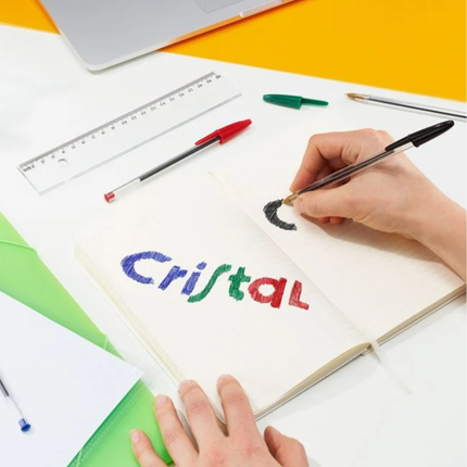 BIC Cristal Original Στυλό Διαρκείας 1.0mm με απαλή γραφή 4 τεμάχια B-516834 Μπλε, Μαύρο, Κόκκινο, Πράσινο