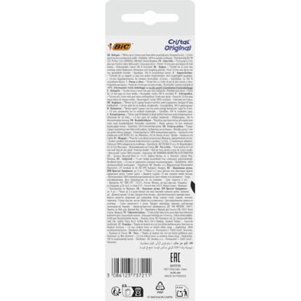 BIC Cristal Original Στυλό Διαρκείας 1.0mm με απαλή γραφή 4 τεμάχια B-516834 Μπλε, Μαύρο, Κόκκινο, Πράσινο
