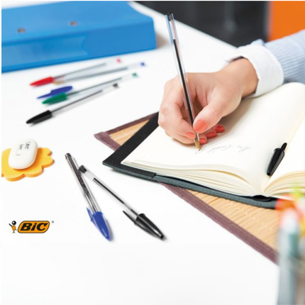 BIC Cristal Original Στυλό Διαρκείας με Μπίλια 1.0mm για σημειώσεις 4 Τεμάχια B-516332 Μπλε