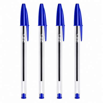 BIC Cristal Original Στυλό Διαρκείας με Μπίλια 1.0mm για σημειώσεις 4 Τεμάχια B-516332 Μπλε