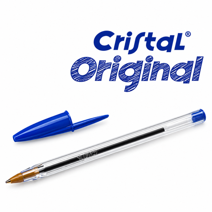BIC Cristal Original Στυλό Διαρκείας με Μπίλια 1.0mm για σημειώσεις 4 Τεμάχια B-516332 Μπλε