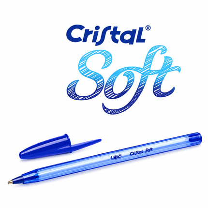 BIC Cristal Soft Στυλό Μπίλιας με Απαλή Γραφή Easy Glide 1.2mm 4 Τεμάχια B-516341 Μπλε