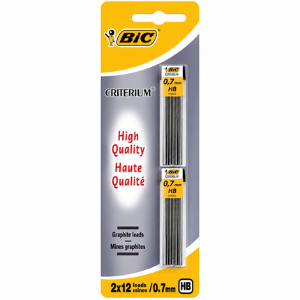 BIC Criterium Ανταλλακτικές Μύτες Μηχανικού Μολυβιού HB 0,7mm 2 Τεμάχια B-827076