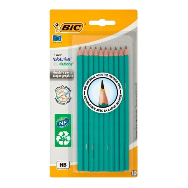 BIC Evolution ECO HB Σετ 10 Οικολογικά Μολύβια χωρίς Ξύλο με Γραφίτη 2.3 mm