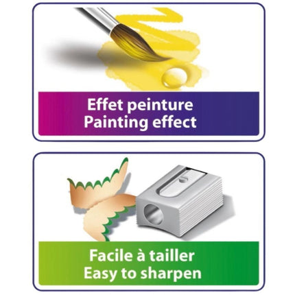 BIC Watercolor Pencils Σετ 12 Ξυλομπογιές Διπλής Χρήσης για Κλασικό & Ακουαρέλας Εφέ