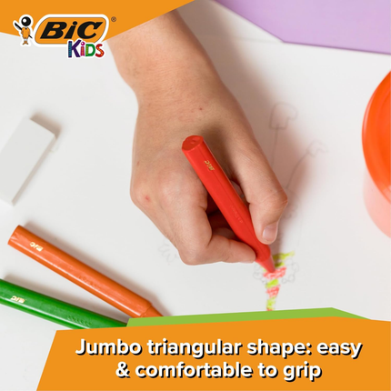 BIC Kids Plastidecor Triangle Τριγωνικές Κηρομπογιές Ζωγραφικής 12 Χρώματα 829773 2+Ετών