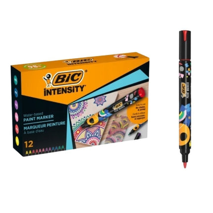 BIC Intensity Σετ 12 Μαρκαδόροι Βαφής με Ανθεκτικά & Έντονα Χρώματα για Πολλές Επιφάνειες