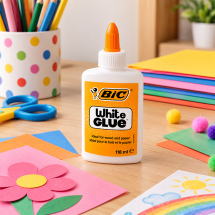 BIC Υγρή Κόλλα Χειροτεχνίας 118ml για Χαρτί & Κατασκευές με Στόμιο Ακριβείας B-898606 Λευκή