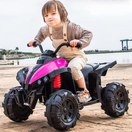 Ηλεκτροκίνητη Παιδική Τετράτροχη Μοτοσικλέτα 12V με Ήχο & Φώτα, Ροζ, 3+ Ετών