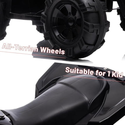 Ηλεκτροκίνητη Παιδική Τετράτροχη Μοτοσικλέτα 12V με Ήχο & Φώτα, Κόκκινο, 3+ Ετών