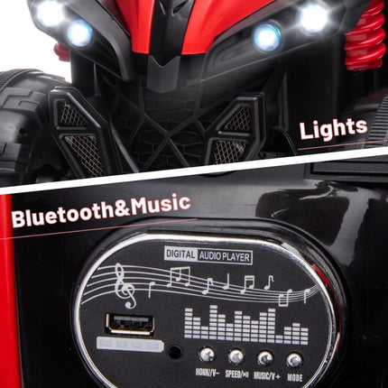 Ηλεκτροκίνητη Παιδική Τετράτροχη Μοτοσικλέτα 12V με Ήχο & Φώτα, Κόκκινο, 3+ Ετών