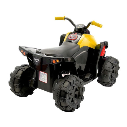 Ηλεκτροκίνητη Παιδική Τετράτροχη Μοτοσικλέτα 12V με Ήχο & Φώτα, Κίτρινο, 3+ Ετών