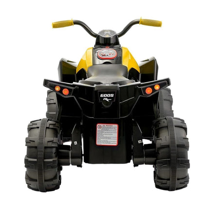 Ηλεκτροκίνητη Παιδική Τετράτροχη Μοτοσικλέτα 12V με Ήχο & Φώτα, Κίτρινο, 3+ Ετών