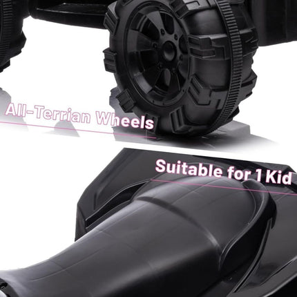 Ηλεκτροκίνητη Παιδική Τετράτροχη Μοτοσικλέτα 12V με Ήχο & Φώτα, Μωβ, 3+ Ετών