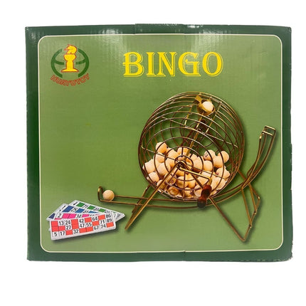 BINGO Επιτραπέζιο Παιχνίδι Πλήρες Σετ με Μεταλλικό Κλωβό & Ξύλινες Μπίλιες 6+ Ετών