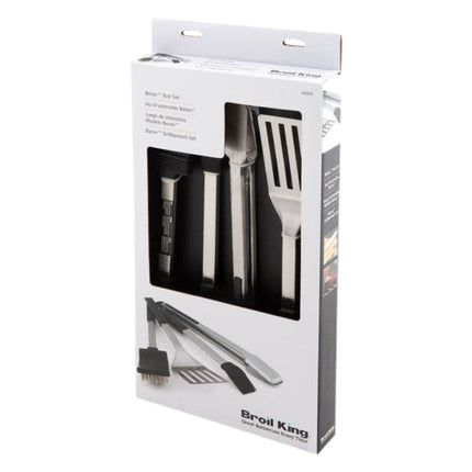 Broil King Baron Σετ Εργαλείων BBQ με Σπάτουλα, Λαβίδα και Βούρτσες 4 Τεμάχια 64003
