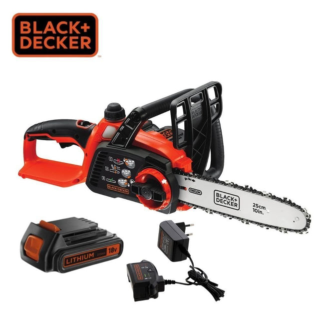 Black & Decker Σετ Αλυσοπρίονο Μπαταρίας 25cm 18V με Μπαταρία 2.0Αh και Φορτιστή GKC1825L20-QW