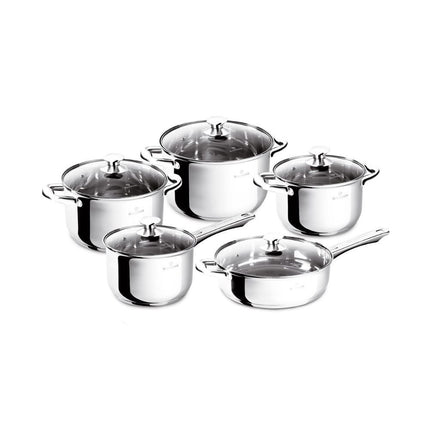 Blaumann BL-3874 Σετ Μαγειρικών Σκευών 10 Τεμαχίων , Ανοξείδωτο Ατσάλι με Πάτο 5 Στρώσεων