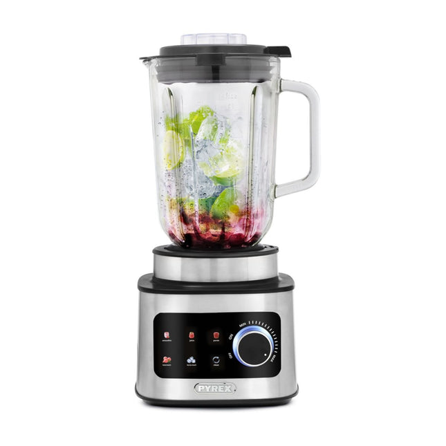 PYREX Μπλέντερ 1500W με Γυάλινη Κανάτα 1.5L & Digital Touch Screen SB-881 Inox
