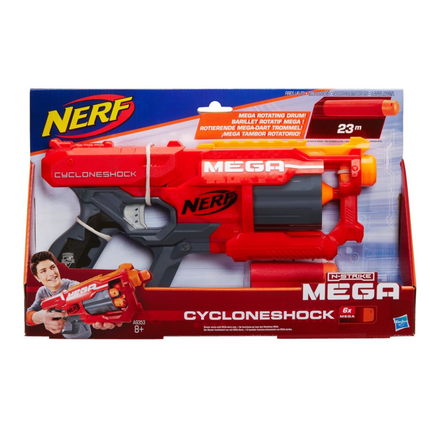 Nerf N-Strike Mega CycloneShock Εκτοξευτής Βελών με Περιστρεφόμενο Τύμπανο A9353 8+ Ετών