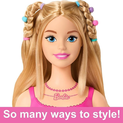 Barbie Σετ Styling Κεφαλή Κούκλας με Ξανθά Μαλλιά, 20 Αξεσουάρ για Χτενίσματα & Μακιγιάζ