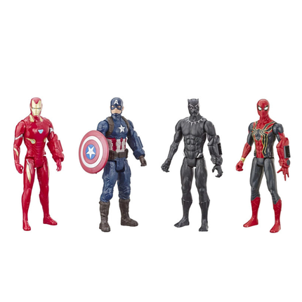 Marvel Avengers Σετ Φιγούρων 4 Υπερήρωες Iron Man, Captain America, Black Panther & Iron Spider E5863 4+ Ετών