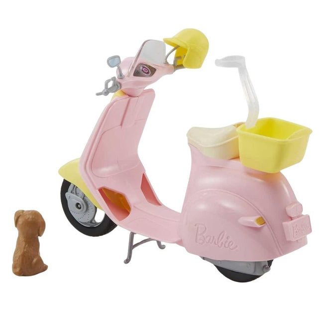 Barbie Σκούτερ με Κατοικίδιο & Κράνος Περιπέτεια & Στυλ στον Δρόμο της Φαντασίας!