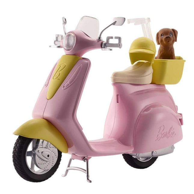 Barbie Σκούτερ με Κατοικίδιο & Κράνος Περιπέτεια & Στυλ στον Δρόμο της Φαντασίας!