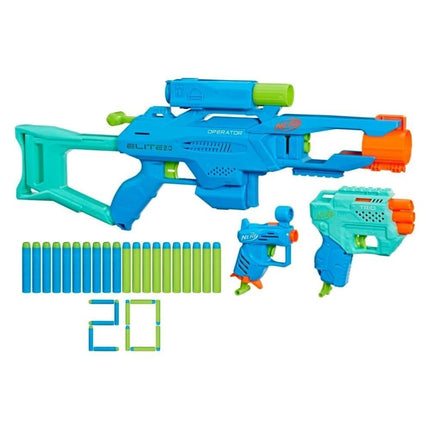 Nerf Elite 2.0 Εκτοξευτής Σετ Μάχης Τριπλή Δύναμη με 3 Εκτοξευτές & 20 Βέλη για Απόλυτη Δράση!